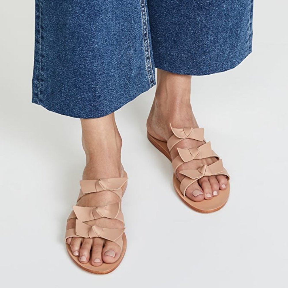 KAANAS Recife Nude Bow Sandals Size 9